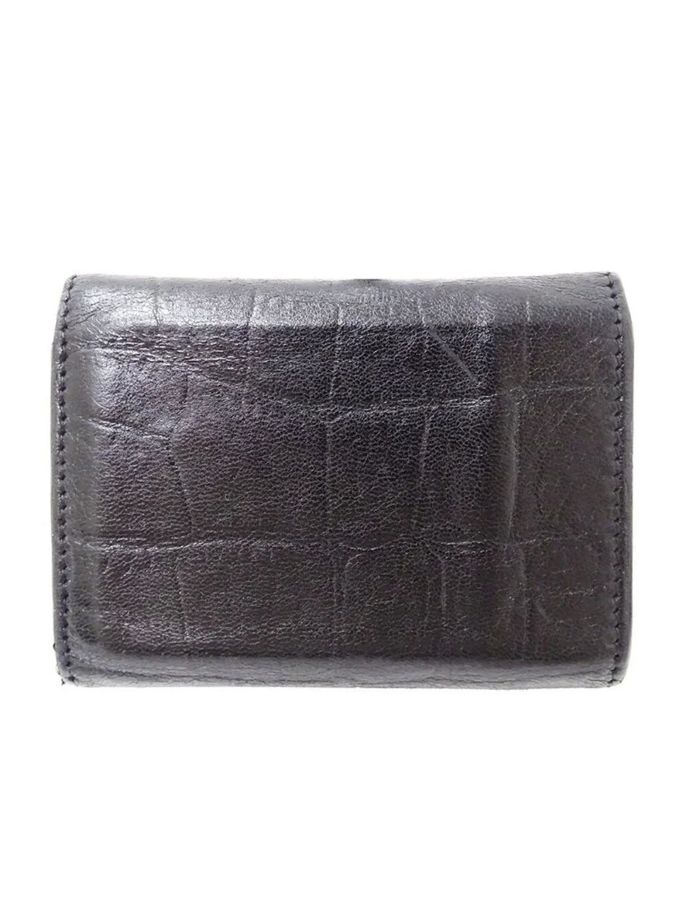 Saint Laurent Wallet Trifold Leather Black Compact Mini Logo Adult - Picture 2 of 15